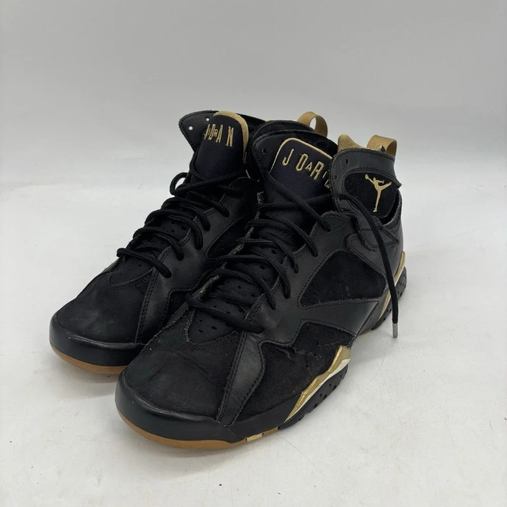 Air Jordan 7 Retro Golden Moments Shoes Mens 9 Black Casual Lace Up Skater Y2K